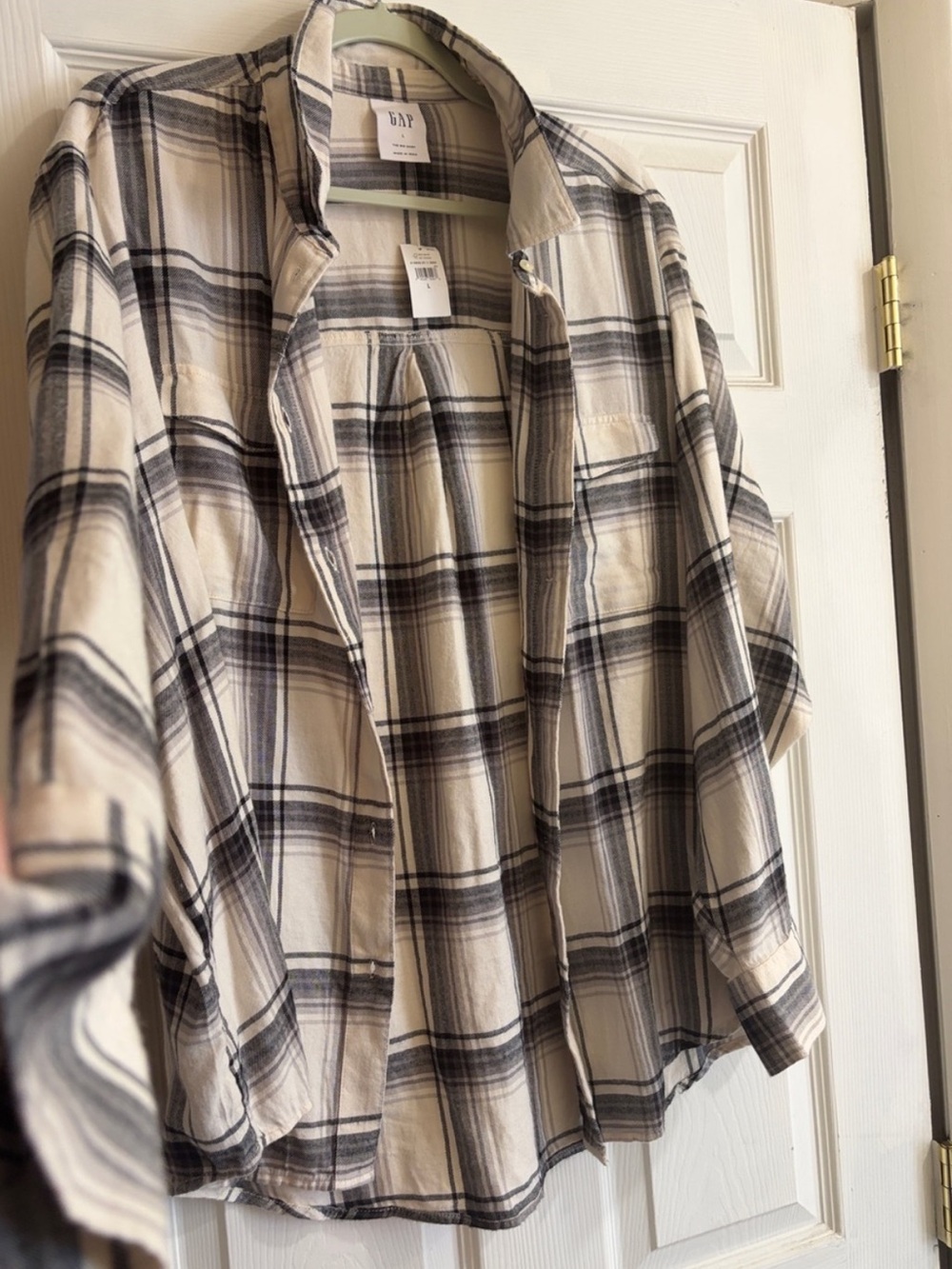 GAP Plaid Button-Down Flannel Shirt Size Large